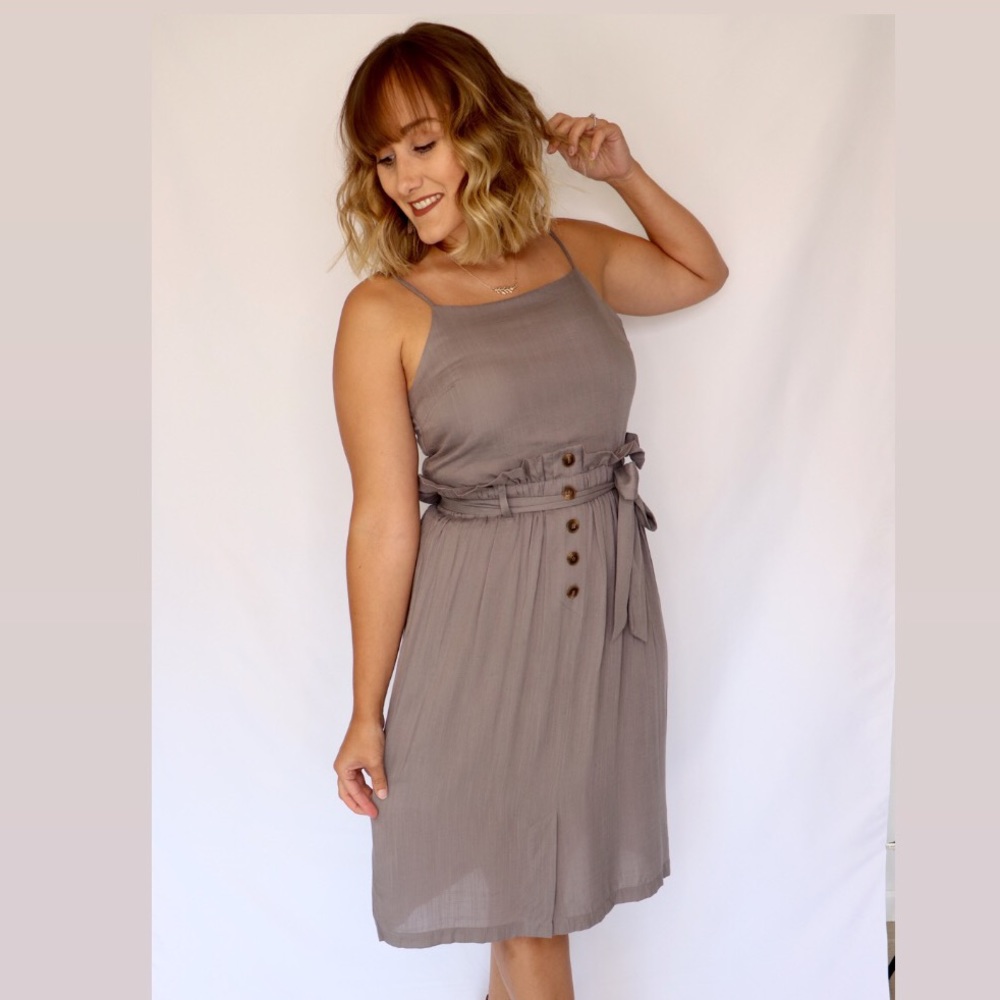 SOLD OUT Tie Waist Midi Dress - Picture 3 of 5